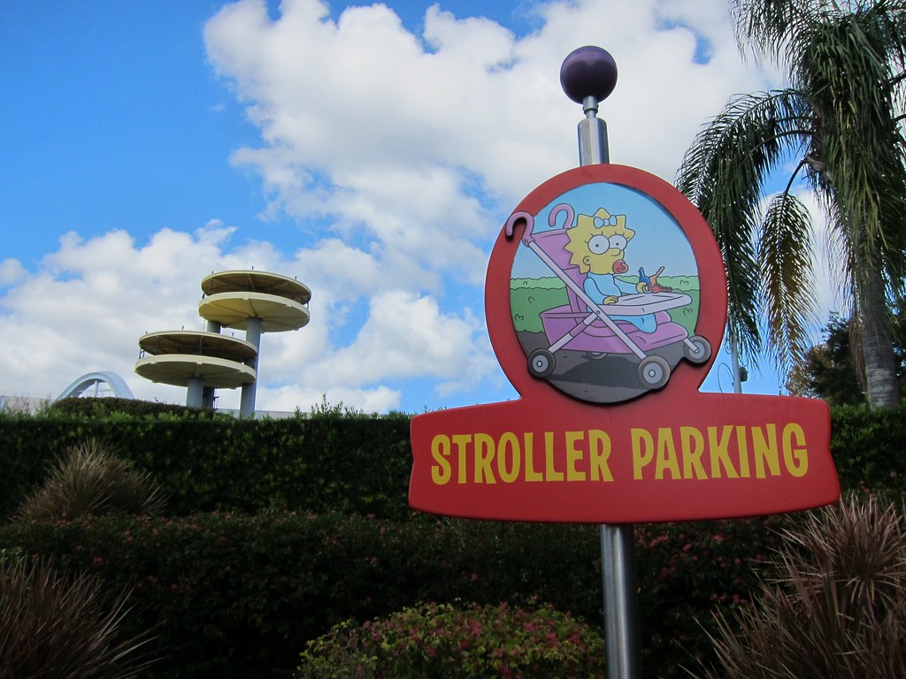 Stroller parking sign at Universal Orlando