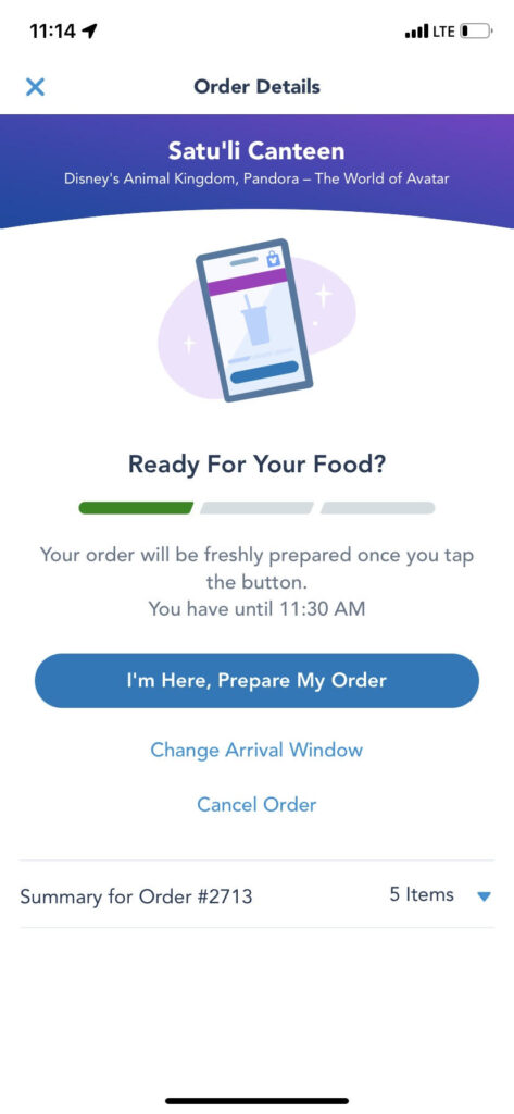 Disney Mobile Order 